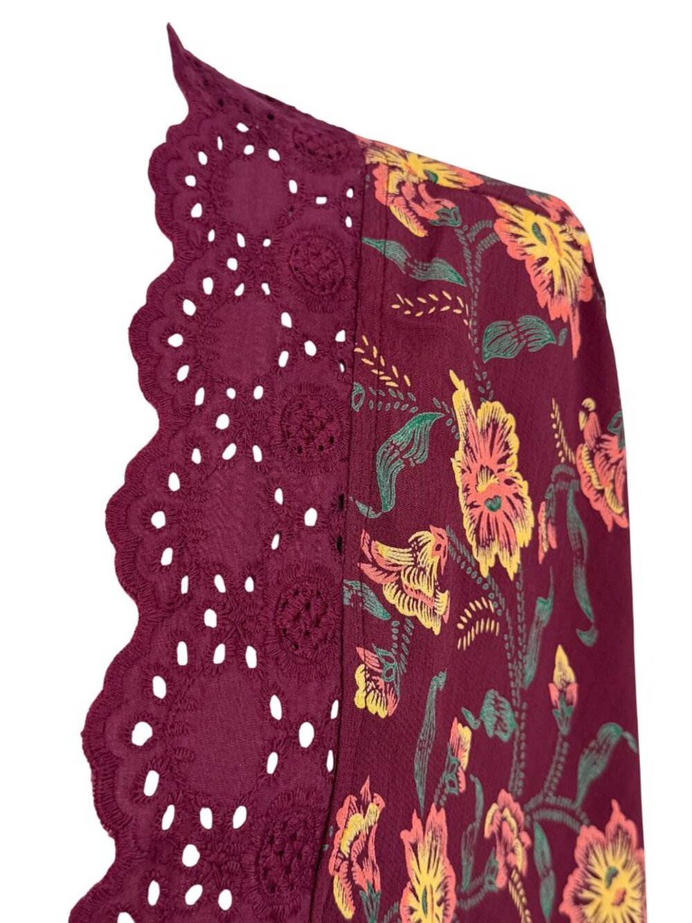 NWOT Nordstrom Floral Crochet Trim Kimono Duster OS | Whimsigoth Boho Coquette - Picture 4 of 16